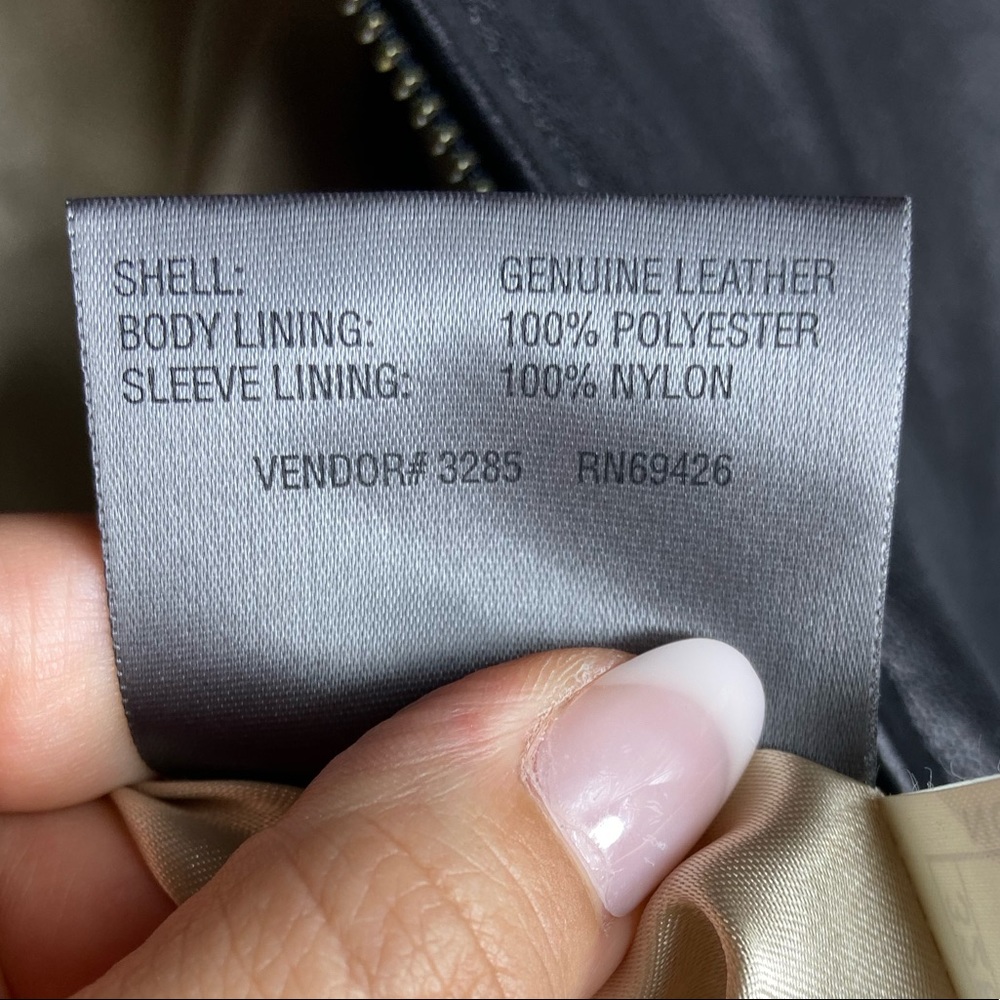 Convertible Collar Leather Jacket- Medium - image 7